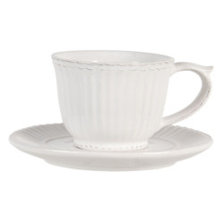 Krémový šálek s podšálkem Pure Line - Ø 15*8 cm / 0.12L