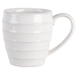 Bílý vroubkovaný hrneček Romantic Intense - 13*9*10 cm
