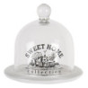 Skleněný poklop Sweet Home s bílou miskou - Ø 13 cm