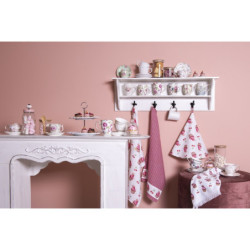 Bílý kuchyňský froté ručník s dortíčky Cherry Cupcake - 40*66 cm