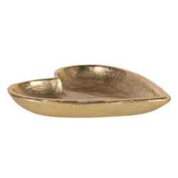 Zlatý dekorativní talíř z hliníku ve tvaru srdce  M - 17*17*2 cm