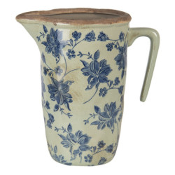 Keramický džbán s modrým potiskem L - 22*14*22 cm