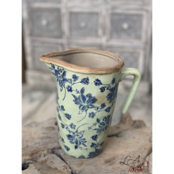 Keramický džbán s modrým potiskem L - 22*14*22 cm
