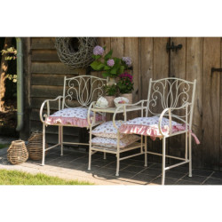 Béžovo růžová keramická váza se vzorem květin Alisa M - Ø 13*30 cm