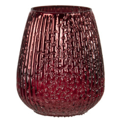 Červený bublinkový skleněný svícen Bubble L - Ø 13*13 cm