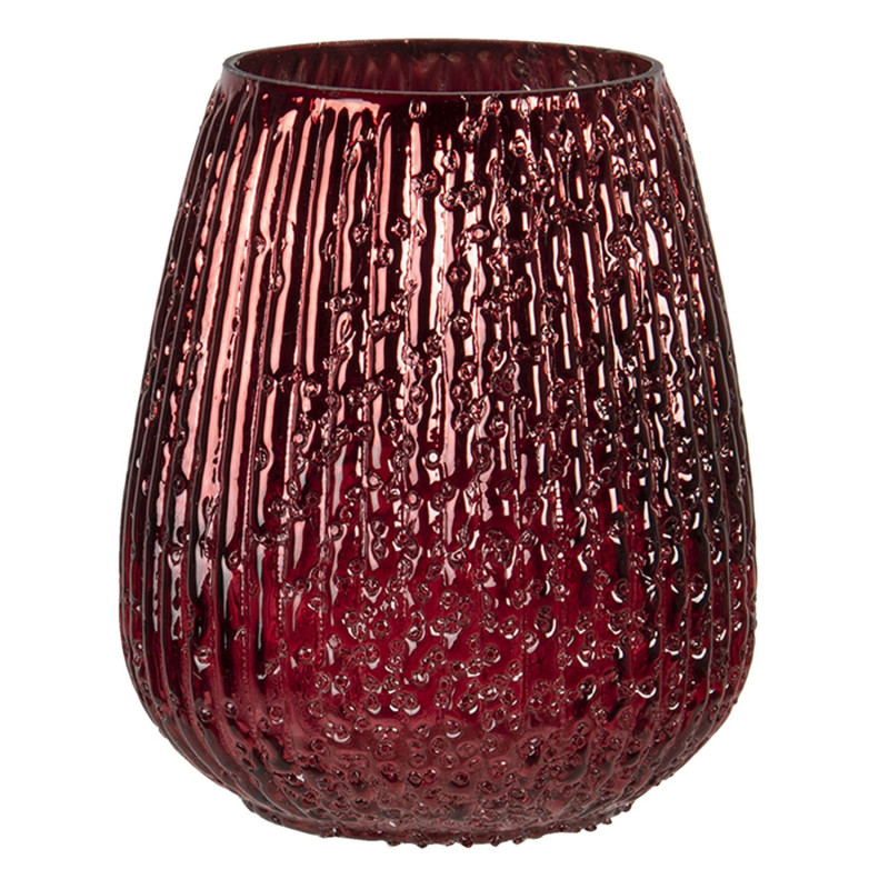 Červený bublinkový skleněný svícen Bubble L - Ø 13*13 cm