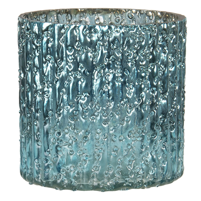 Modrý skleněný svícen Blavy S - Ø 8*8 cm