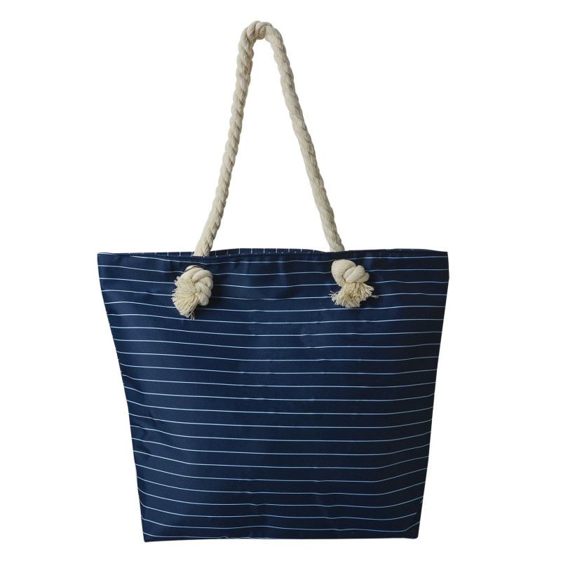 Modro bílá proužkovaná plážová taška - 45*35 cm