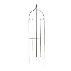 Tmavě hnědý kovový stojan na pnoucí se květiny v jednoduchém designu - 38*150 cm