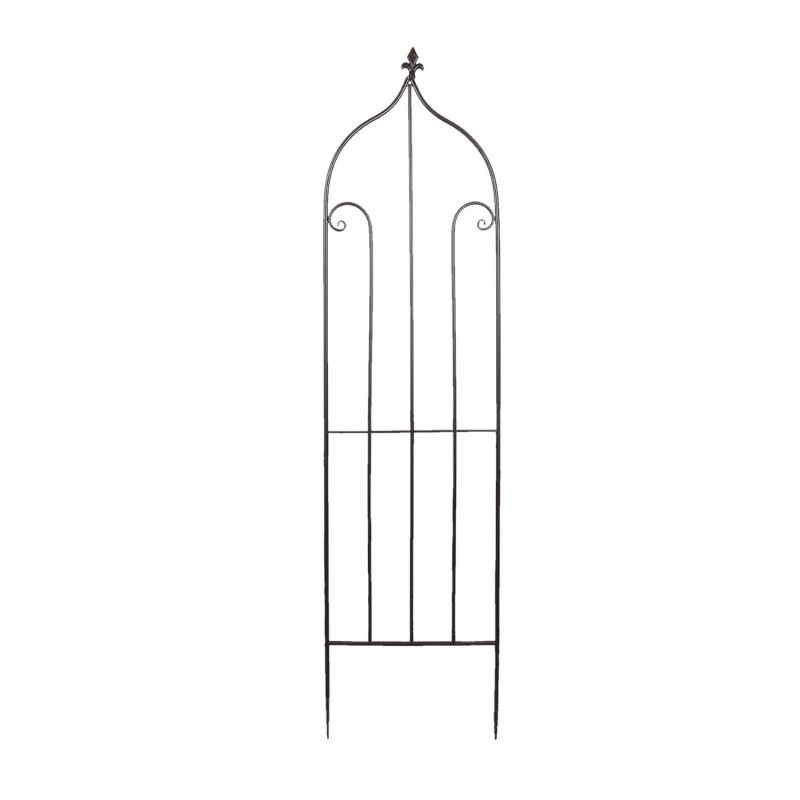 Tmavě hnědý kovový stojan na pnoucí se květiny v jednoduchém designu - 38*150 cm
