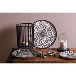 Set 3ks dřevěný dekorativní talíř s vrstvou Enamel - Ø 28*2 / Ø 23*2 / Ø 20*2 cm