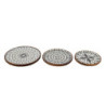 Set 3ks dřevěný dekorativní talíř s vrstvou Enamel - Ø 28*2 / Ø 23*2 / Ø 20*2 cm