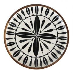 Set 3ks dřevěný dekorativní talíř s vrstvou Enamel - Ø 28*2 / Ø 23*2 / Ø 20*2 cm