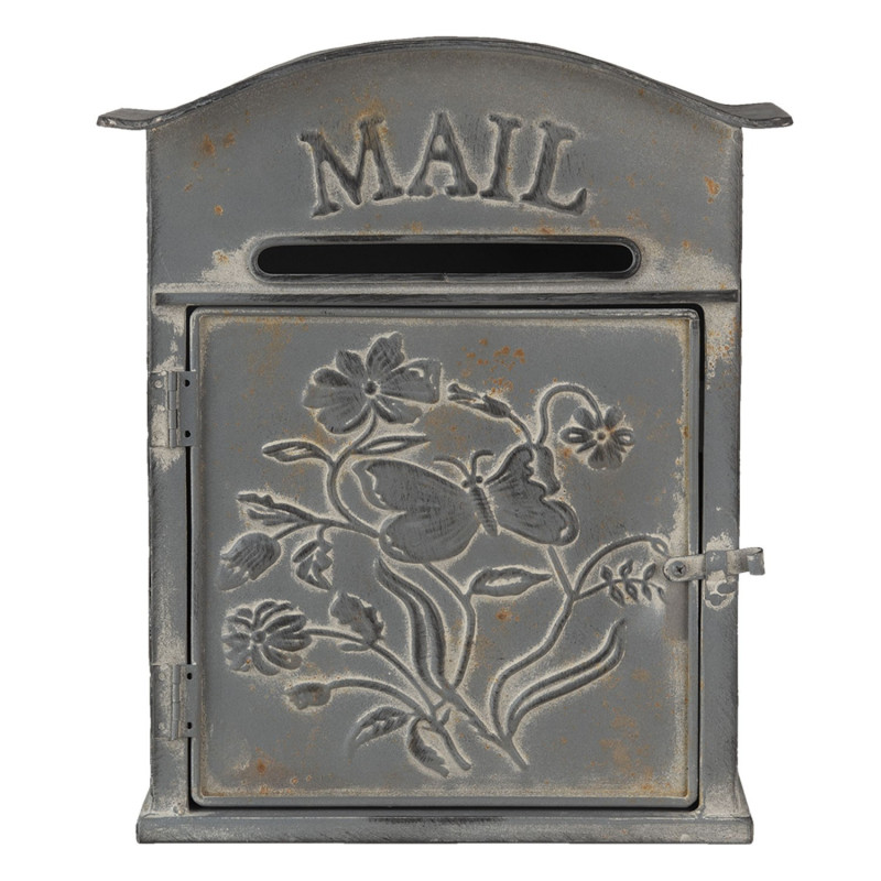 Šedá retro poštovní schránka Mail - 26*10*31 cm