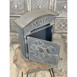 Šedá retro poštovní schránka Mail - 26*10*31 cm