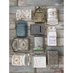 Šedá retro poštovní schránka Mail - 26*10*31 cm