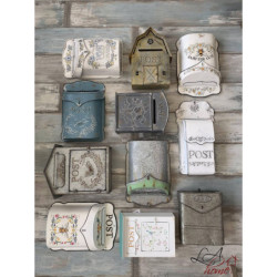 Šedá retro poštovní schránka ve tvaru domu Post - 26*11*35 cm