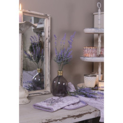 Bílý kovový svícen s patinou ve tvaru listu - Ø 22*48 cm