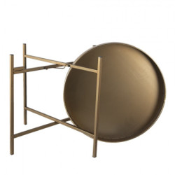 Zlatý kovový kulatý odkládací stolek - Ø 52*40 cm