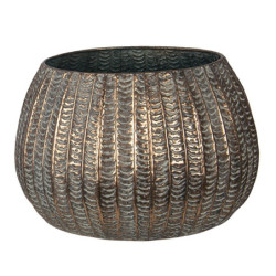 2ks měděno - hnědý obal na květiny s patinou - Ø 40*25 / Ø 28*19 cm