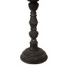 Tmavě hnědý kovový odkládací stolek s dřevěnou deskou - Ø 57*75 cm