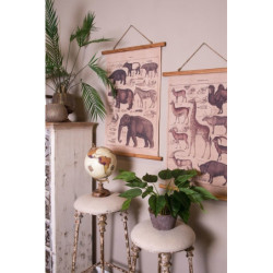 Barová vintage kovová stolička s polstrovaným sedákem - Ø 34*78 cm