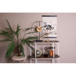 Barová vintage kovová stolička s polstrovaným sedákem - Ø 34*78 cm