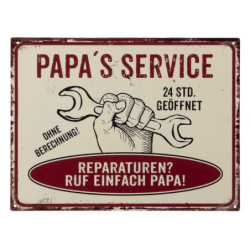 Nástěnná kovová cedule Papa´s Service - 33*25 cm