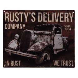 Nástěnná kovová cedule In Rust We Trust - 25*20 cm