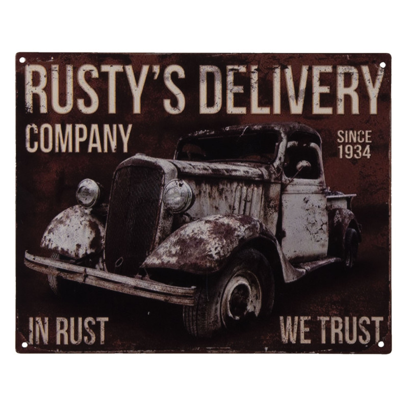 Nástěnná kovová cedule In Rust We Trust - 25*20 cm