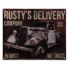 Nástěnná kovová cedule In Rust We Trust - 25*20 cm