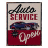 Nástěnná kovová cedule Auto Service Open - 25*20 cm