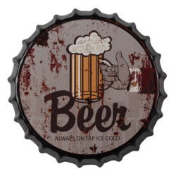 Nástěnná kulatá cedule Beer - Ø 33 cm