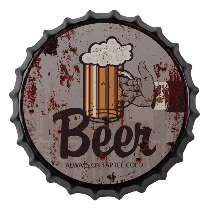 Nástěnná kulatá cedule Beer - Ø 33 cm