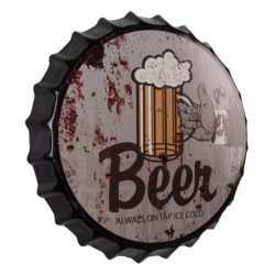 Nástěnná kulatá cedule Beer - Ø 33 cm