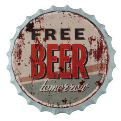 Nástěnná kovová cedule Beer Free Tomorrow - Ø 33 cm