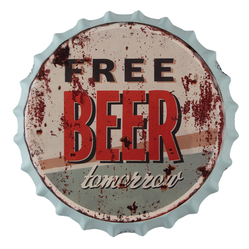Nástěnná kovová cedule Beer Free Tomorrow - Ø 33 cm
