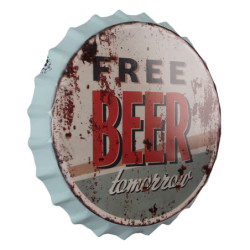 Nástěnná kovová cedule Beer Free Tomorrow - Ø 33 cm
