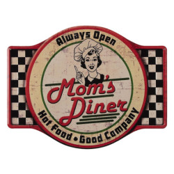 Nástěnná kovová cedule Mom´s diner - 35*45 cm