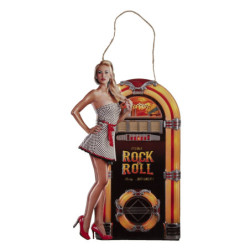 Nástěnná kovová cedule Rock´n´roll - 37*60 cm