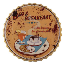 Nástěnná kulatá kovová cedule B&B - Ø 50 cm