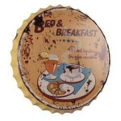 Nástěnná kulatá kovová cedule B&B - Ø 50 cm