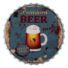 Nástěnná kovová cedule Beer here - Ø 50 cm
