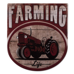 Nástěnná kovová cedule Farming Life - 50*56 cm
