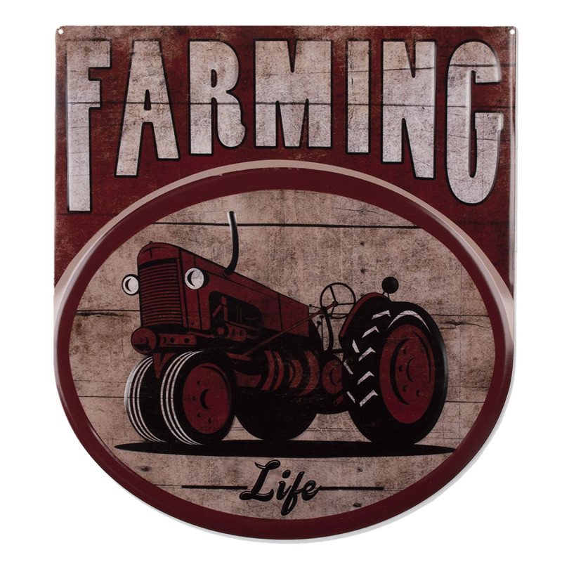 Nástěnná kovová cedule Farming Life - 50*56 cm