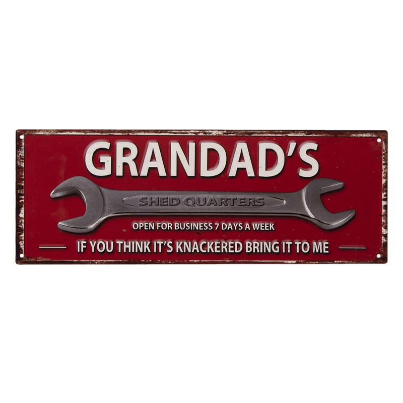 Kovová nástěnná cedule Grandad´s - 36*13 cm
