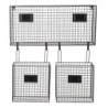 Černý kovový nástěnný stojan Set s košíky - 56*12*65 cm