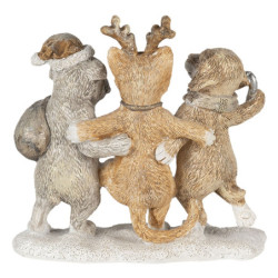 Vánoční dekorativní soška kočky a pejsků - 13*5*12 cm