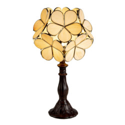 Žlutá stolní lampa Tiffany Bloom - 21*21*38 cm E14/max 1*25W