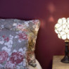 Žlutá stolní lampa Tiffany Bloom - 21*21*38 cm E14/max 1*25W